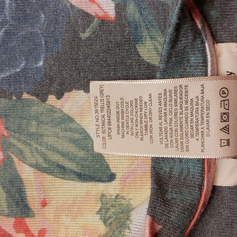 Philosophy Gray and Pink Floral Tunic Top L EUC - Picture 3 of 12
